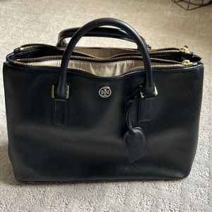 Tory Burch Robinson Double Zip Tote Black